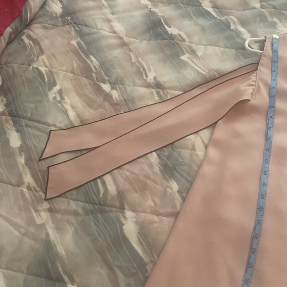 Zara pink dress with black trim sleeveless with scarf like sleeves V neck.M poly - Picture 10 of 11